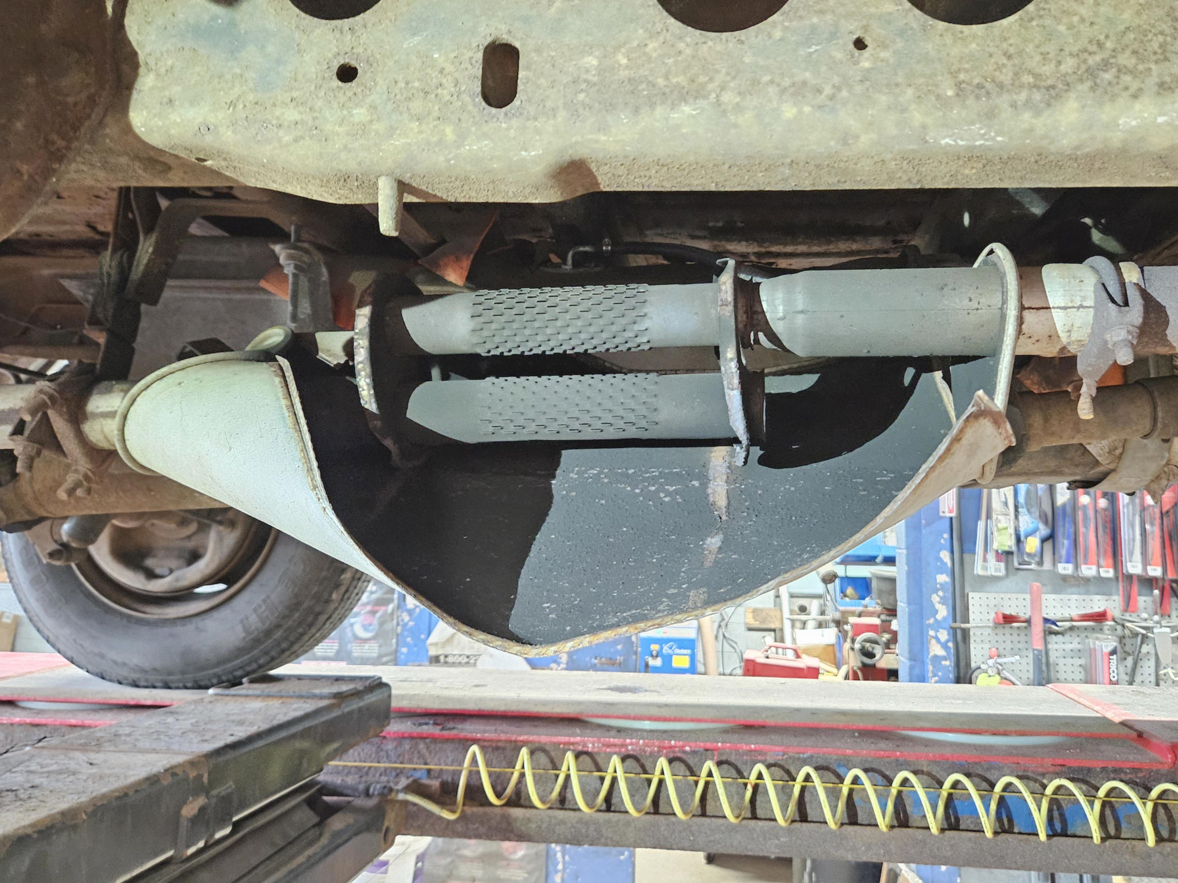 Blown out muffler before being replaced