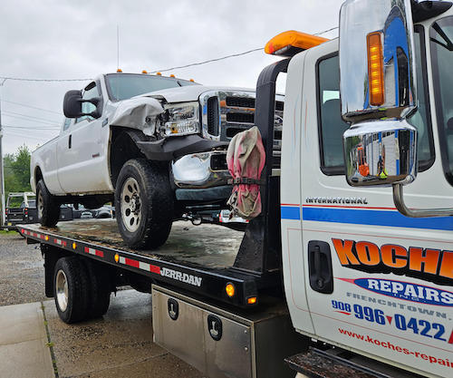 Car on a tow truck